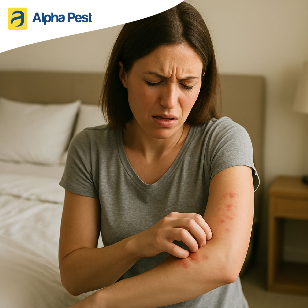 Woman Scratching because a Bed Bugs