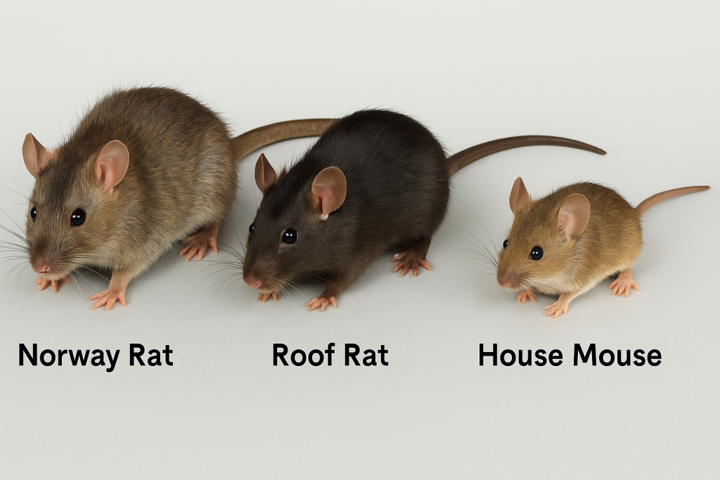 3 types of rat found commonly in Mauritius