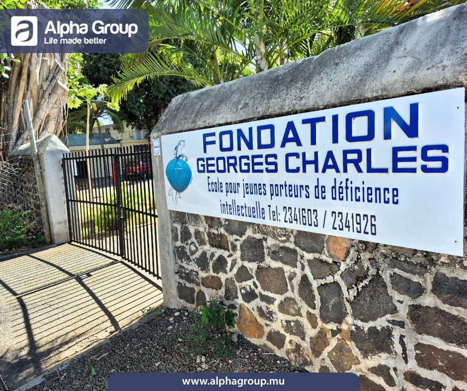 Entrance of Fondation Georges Charles, partner in Alpha Hygiene's sanitary bin service awareness programme